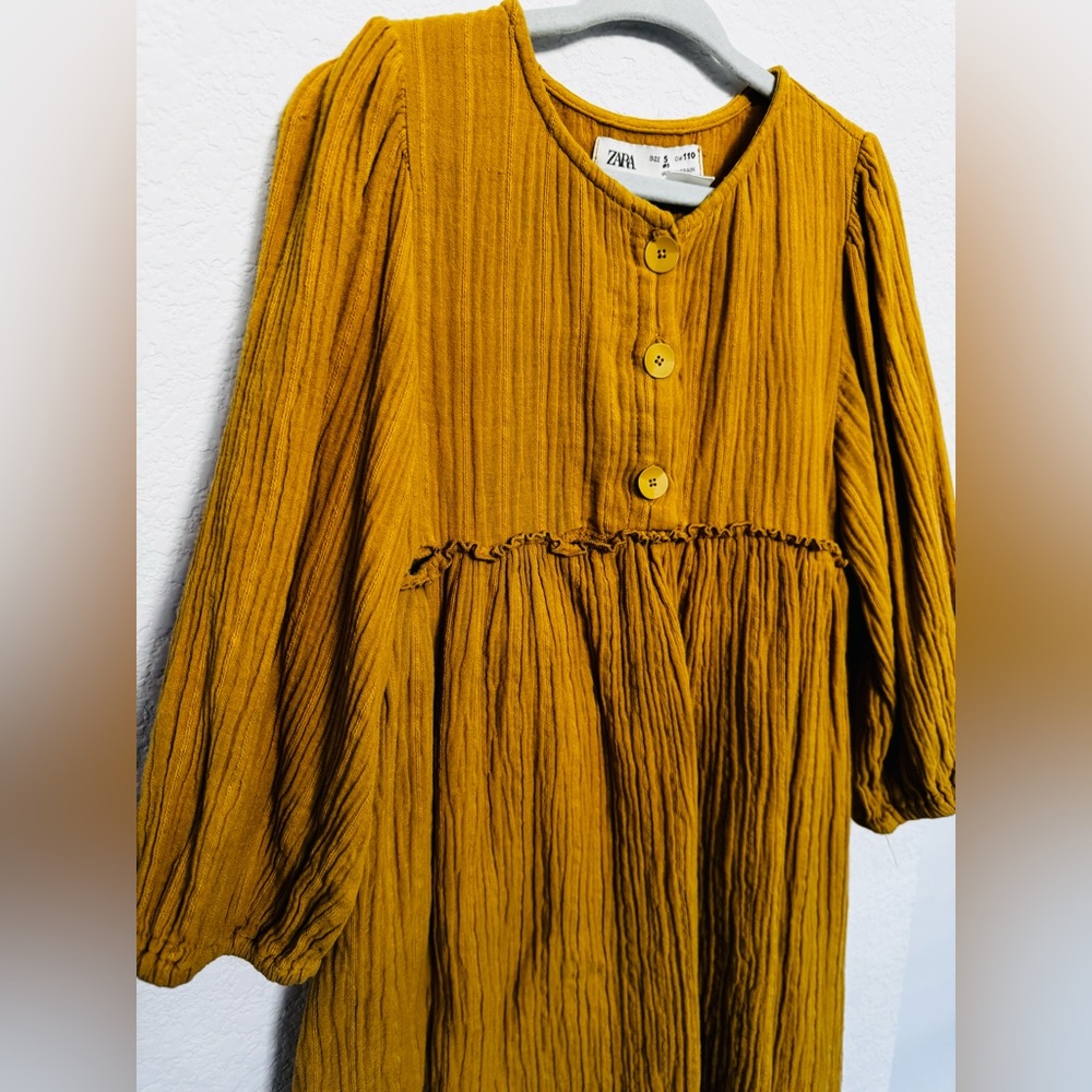 Zara Kids Golden Mustard Dress size 5